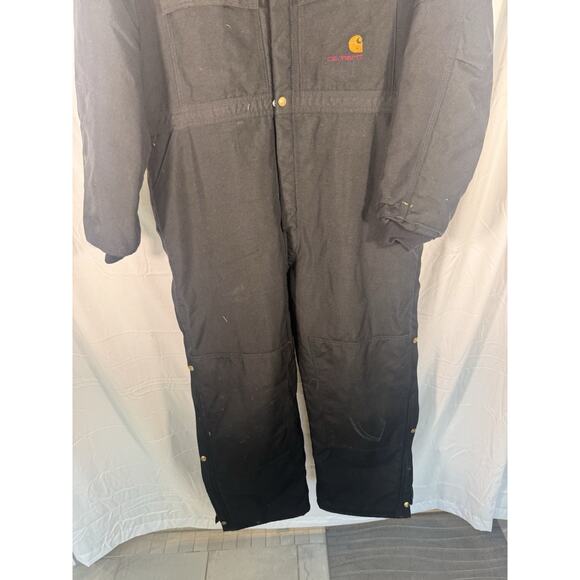 Carhartt insulated coverall black quilted-lined workwear jumpsuit men’s vintage - Picture 4 of 16